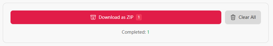 Batch download bar with size comparison
